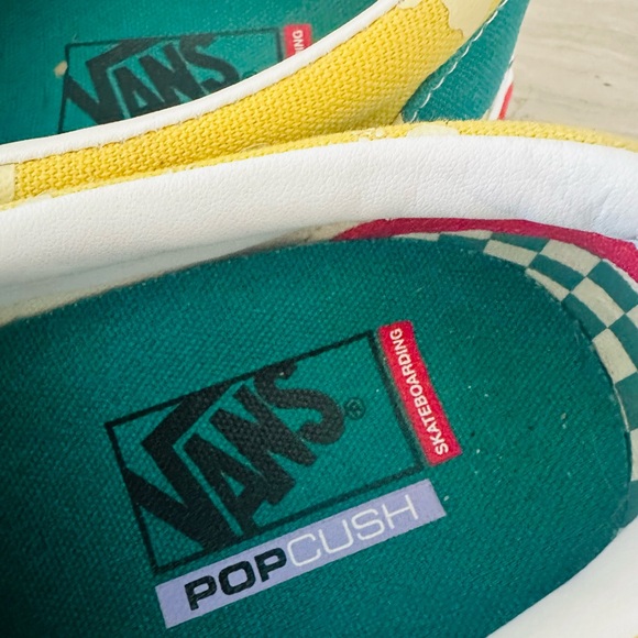 Vans Green and Yellow Slip-On Shoes - Picture 2 of 7